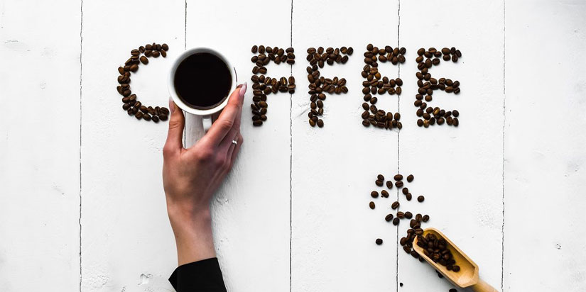 Kaffeebohnen Coffee Buchstaben